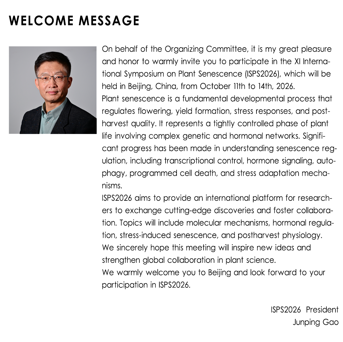 ISPS Chair's Message
